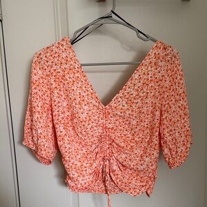 H&M Floral Orange Women's Top